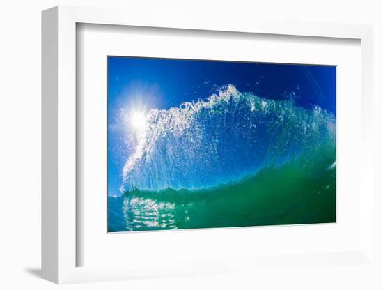 Water shot of a tubing wave off a Hawaiian beach-Mark A Johnson-Framed Photographic Print