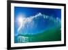 Water shot of a tubing wave off a Hawaiian beach-Mark A Johnson-Framed Photographic Print