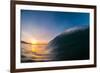 Water shot of a tubing wave off a Hawaiian beach-Mark A Johnson-Framed Photographic Print