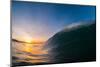 Water shot of a tubing wave off a Hawaiian beach-Mark A Johnson-Mounted Photographic Print