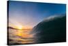 Water shot of a tubing wave off a Hawaiian beach-Mark A Johnson-Stretched Canvas