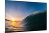 Water shot of a tubing wave off a Hawaiian beach-Mark A Johnson-Mounted Photographic Print