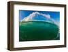 Water shot of a tubing wave off a Hawaiian beach-Mark A Johnson-Framed Photographic Print