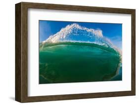 Water shot of a tubing wave off a Hawaiian beach-Mark A Johnson-Framed Photographic Print