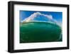 Water shot of a tubing wave off a Hawaiian beach-Mark A Johnson-Framed Photographic Print