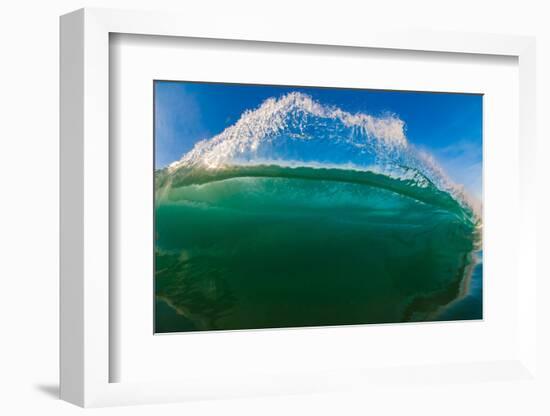 Water shot of a tubing wave off a Hawaiian beach-Mark A Johnson-Framed Photographic Print