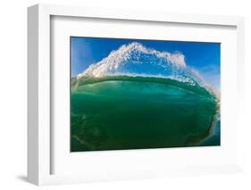 Water shot of a tubing wave off a Hawaiian beach-Mark A Johnson-Framed Photographic Print