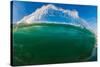 Water shot of a tubing wave off a Hawaiian beach-Mark A Johnson-Stretched Canvas