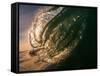 Water shot of a tubing wave off a Hawaiian beach-Mark A Johnson-Framed Stretched Canvas