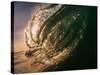 Water shot of a tubing wave off a Hawaiian beach-Mark A Johnson-Stretched Canvas