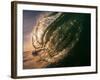 Water shot of a tubing wave off a Hawaiian beach-Mark A Johnson-Framed Photographic Print