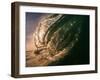 Water shot of a tubing wave off a Hawaiian beach-Mark A Johnson-Framed Photographic Print