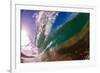 Water shot of a tubing wave off a Hawaiian beach-Mark A Johnson-Framed Photographic Print