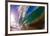 Water shot of a tubing wave off a Hawaiian beach-Mark A Johnson-Framed Photographic Print