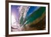 Water shot of a tubing wave off a Hawaiian beach-Mark A Johnson-Framed Photographic Print