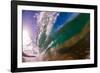 Water shot of a tubing wave off a Hawaiian beach-Mark A Johnson-Framed Photographic Print