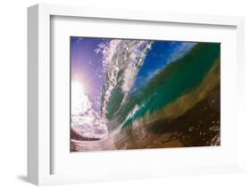 Water shot of a tubing wave off a Hawaiian beach-Mark A Johnson-Framed Photographic Print