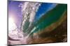 Water shot of a tubing wave off a Hawaiian beach-Mark A Johnson-Mounted Photographic Print