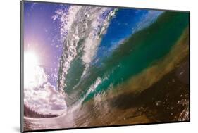 Water shot of a tubing wave off a Hawaiian beach-Mark A Johnson-Mounted Photographic Print