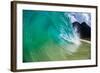 Water shot of a tubing wave off a Hawaiian beach-Mark A Johnson-Framed Photographic Print