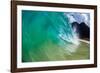 Water shot of a tubing wave off a Hawaiian beach-Mark A Johnson-Framed Photographic Print