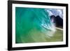 Water shot of a tubing wave off a Hawaiian beach-Mark A Johnson-Framed Photographic Print