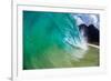 Water shot of a tubing wave off a Hawaiian beach-Mark A Johnson-Framed Photographic Print