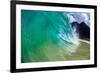 Water shot of a tubing wave off a Hawaiian beach-Mark A Johnson-Framed Photographic Print