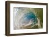 Water shot of a tubing wave off a Hawaiian beach-Mark A Johnson-Framed Photographic Print