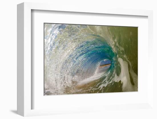 Water shot of a tubing wave off a Hawaiian beach-Mark A Johnson-Framed Photographic Print