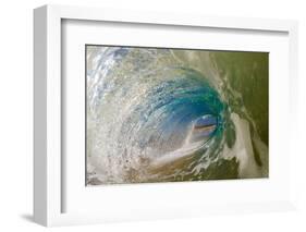 Water shot of a tubing wave off a Hawaiian beach-Mark A Johnson-Framed Photographic Print