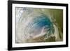 Water shot of a tubing wave off a Hawaiian beach-Mark A Johnson-Framed Photographic Print