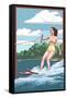 Water Skier and Lake-Lantern Press-Framed Stretched Canvas