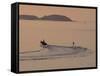 Water Skier, Dinard Bay, Cote d'Emeraude (Emerald Coast), Cotes d'Armor, Brittany, France-David Hughes-Framed Stretched Canvas
