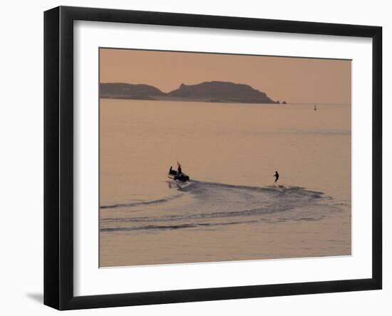 Water Skier, Dinard Bay, Cote d'Emeraude (Emerald Coast), Cotes d'Armor, Brittany, France-David Hughes-Framed Photographic Print