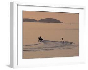 Water Skier, Dinard Bay, Cote d'Emeraude (Emerald Coast), Cotes d'Armor, Brittany, France-David Hughes-Framed Photographic Print