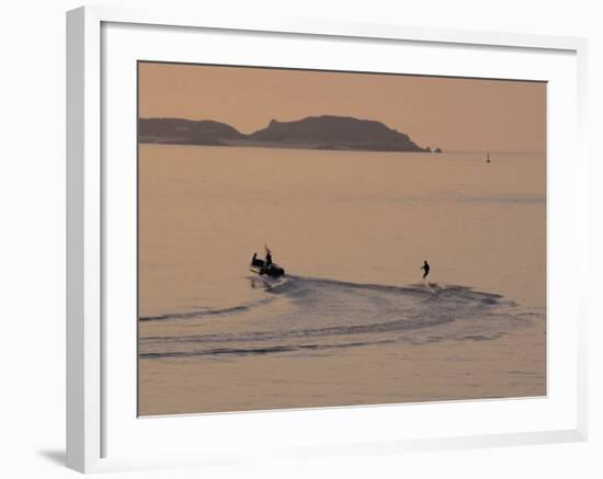 Water Skier, Dinard Bay, Cote d'Emeraude (Emerald Coast), Cotes d'Armor, Brittany, France-David Hughes-Framed Photographic Print