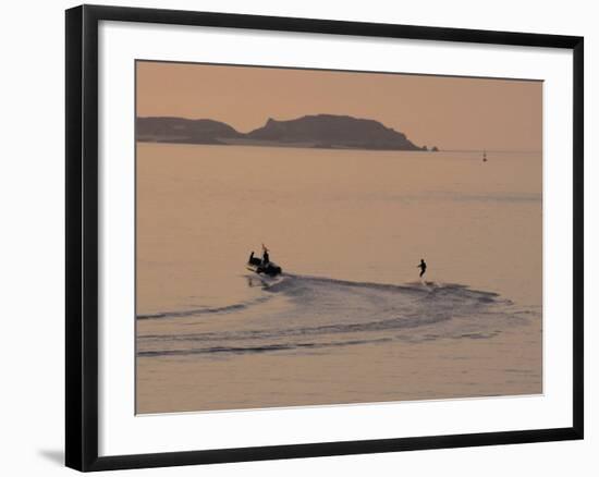 Water Skier, Dinard Bay, Cote d'Emeraude (Emerald Coast), Cotes d'Armor, Brittany, France-David Hughes-Framed Photographic Print