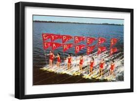 Water Skiers, Cypress Gardens, Florida-null-Framed Art Print