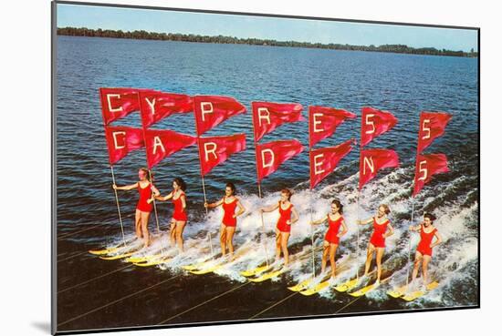 Water Skiers, Cypress Gardens, Florida-null-Mounted Art Print