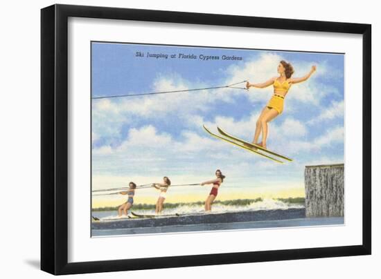 Water Skiers, Cypress Gardens, Florida-null-Framed Art Print