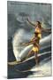 Water Skiers, Florida-null-Mounted Art Print