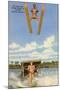 Water Skiers, Florida-null-Mounted Art Print