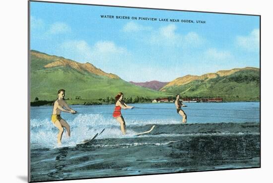 Water Skiers, Pineview Lake-null-Mounted Art Print