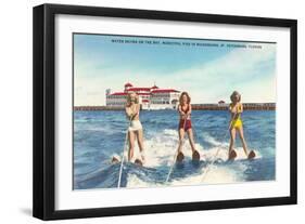 Water Skiers, St. Petersburg, Florida-null-Framed Art Print