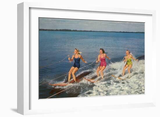 Water Skiers-null-Framed Art Print