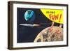 Water Skiing on the Moon, Having Fun-null-Framed Art Print