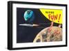 Water Skiing on the Moon, Having Fun-null-Framed Art Print