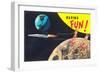 Water Skiing on the Moon, Having Fun-null-Framed Art Print