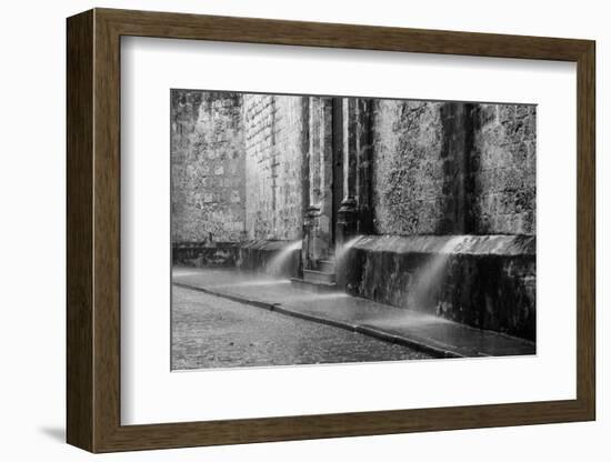 Water spraying from the wall of a cathedral, Catedral San Cristobal de la Habana, Plaza Vieja, H...-Panoramic Images-Framed Photographic Print